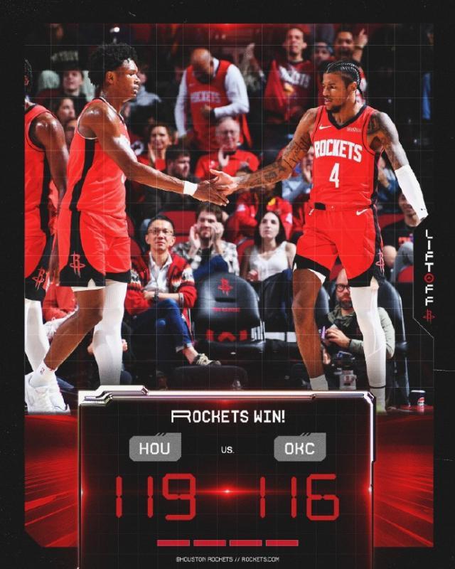 1733142070020034869.jpg leyu官方入口-继续升空!范乔丹38分击退雷霆 火箭摸到西部之巅